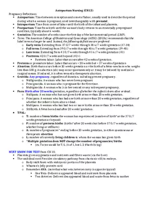 Antepartum Nursing (CH12)