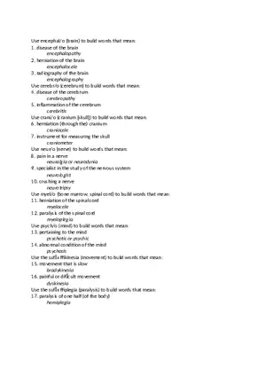 Medical Terminology Week 15 Assignment