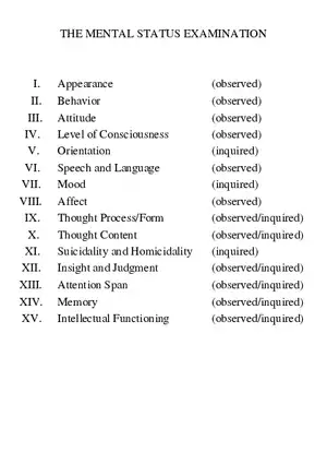 The Mental Status Examination