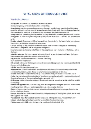 ATI Vocabulary Words