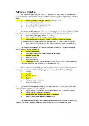Med Surg Exam Pulmonary Embolism