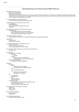 Pediatric Study Guide Quiz 2