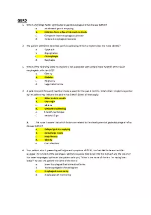 Med Surg Exam GERD