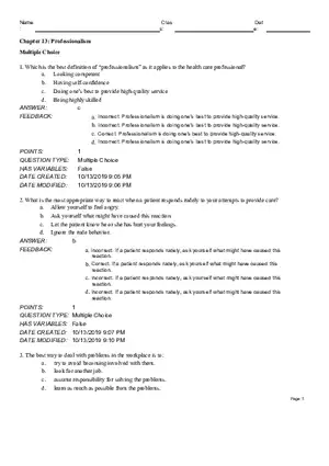 Chapter 13 Professionalism