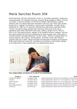 Maternal Newborn Scenarios Maria Sanchez