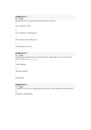 Cell Membrane to Cardiovascular System Quiz Part 1