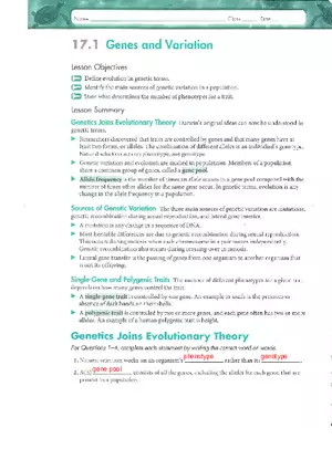Genes and Variation Chapter 17 Study Guide