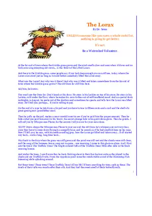Children Narrative Script of The Lorax