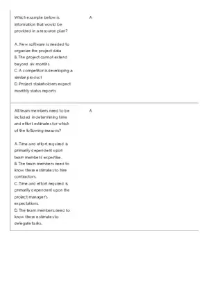 Project Management 91 Quiz Answer Key 3
