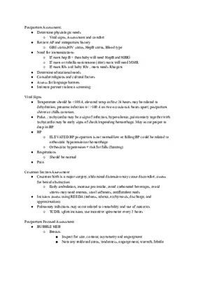 Postpartum Assessment Notes