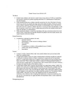 Central Venous Access Devices