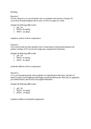 Medical Surgical Nursing Practice Quiz and Dosage Calculations