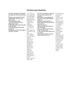Cardiovascular Questions Part 1