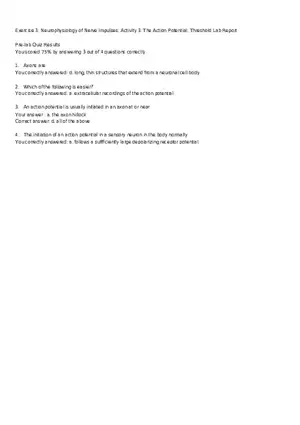 The Action Potential - Threshold Lab Report