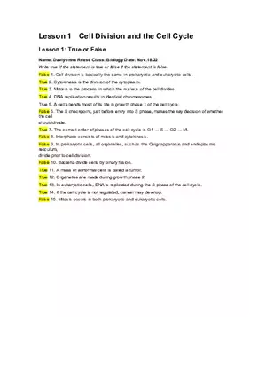 Cell Cycle Mitosis Meiosis Worksheet Answers
