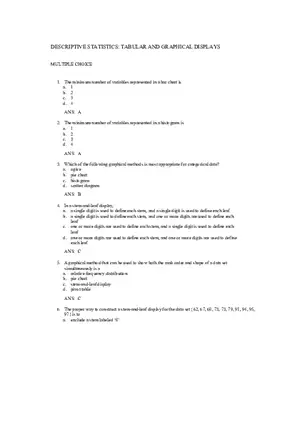 Descriptive Statistics - Tabular and Graphical Displays Chapter 2 Answers 1
