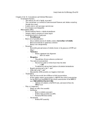 Study Guide for Cell Biology Final Part 8
