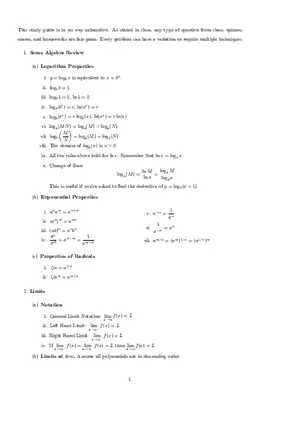 Math - Some Algebra Review