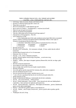 Introduction of Cell, Cell Theory and History Chapter 1