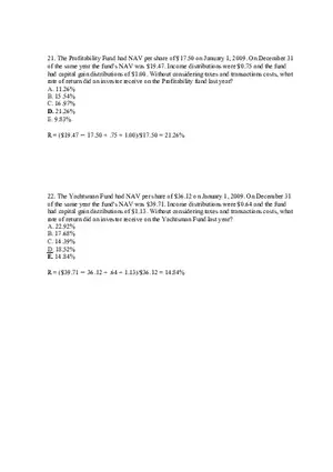 Mutual Funds and Other Investment Companies Answer Key Part 2