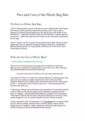 Pros and Cons of the Plastic Bag Ban