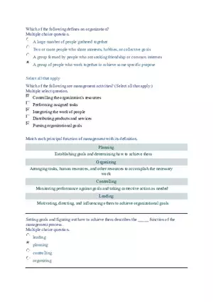 Functions and Activities of Management Review Answer Key Part 1