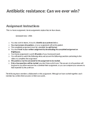Antibiotic Resistance Assignment