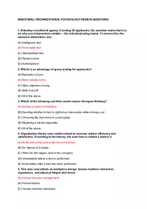 Organizational Psychology Review Questions Part 1