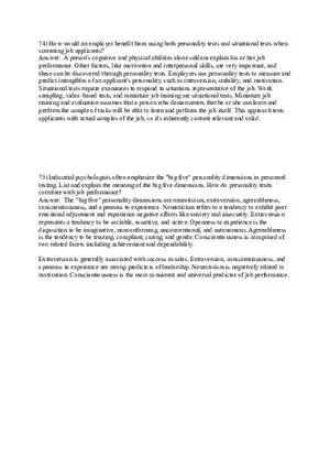 Employee Testing and Selection Test Answer Key Part 4