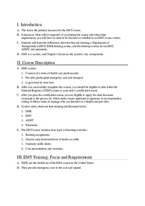 Emergency Medical Technician (EMT) Overview