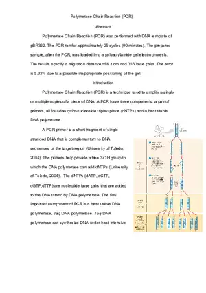 Lab Report Polymerase Chain Reaction