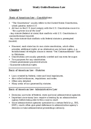Basis of American Law - Constitutions Part 1