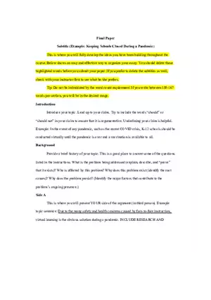 Portfolio Including Template Final Paper