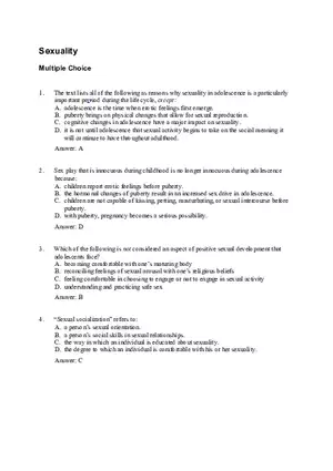 Practice Test - Sexuality Part 1