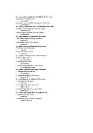 Assignment Answers - Gynecopathy