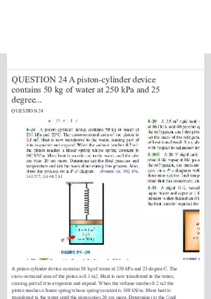 A Piston-cylinder Device Contains 50 kg of Water at 250 k Pa