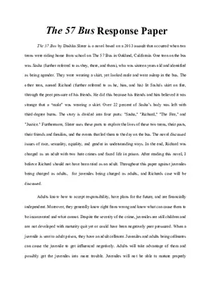 The 57 Bus Response Paper
