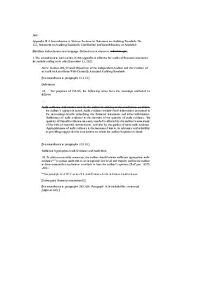 Statement on Auditing Standards, Audit Evidence (Study Guide Part 3)
