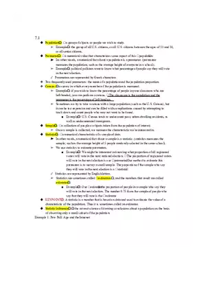 Population, Sampling, and Statistical Inference Notes