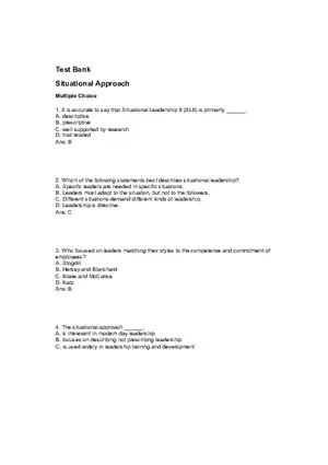 Situational Approach Answer Key 1