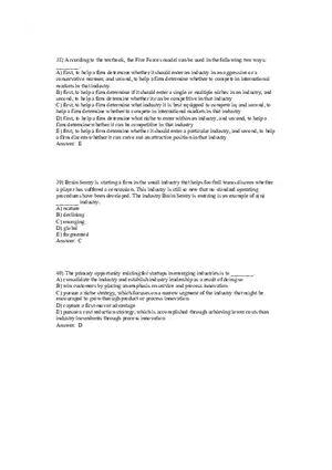 Entrepreneurship - Successfully Launching New Ventures Answer Key Part 2