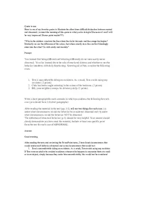 Distinguishing Normal and Abnormal Behavior in Psychology