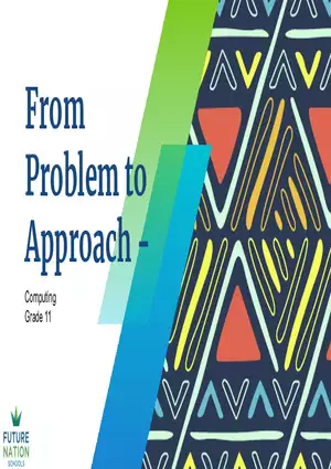 From Problem to Approach