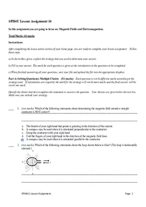 SPH4U Lesson Assignment #14