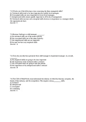 Managers and You in the Workplace Answer Key Part 3