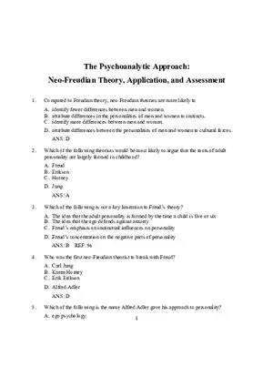 Neo-Freudian Theory, Application, and Assessment