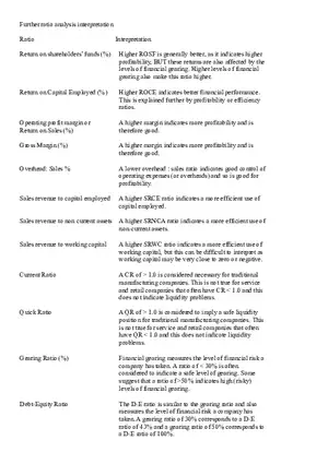 Further Ratio Interpretation
