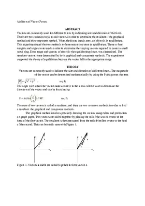 Lab Addition of Vector Forces