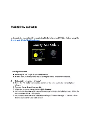 Gravity and Orbits Lab for Physics