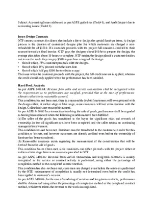 Accounting Issues